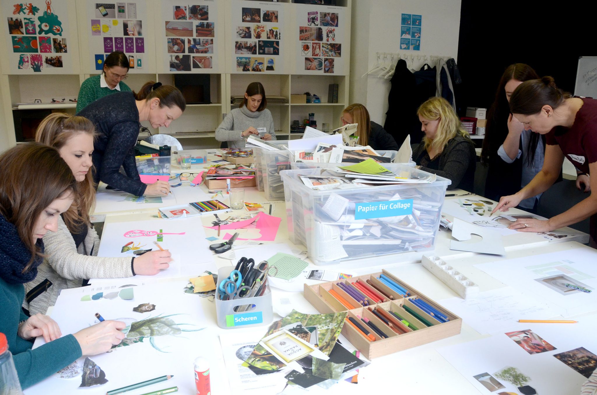 Gruppenarbeit an der Akademie für Illustration in Berlin