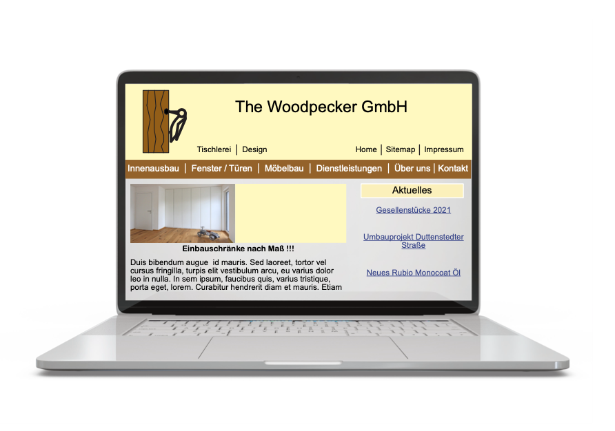 Webseite Mockup the Woodpecker GmbH